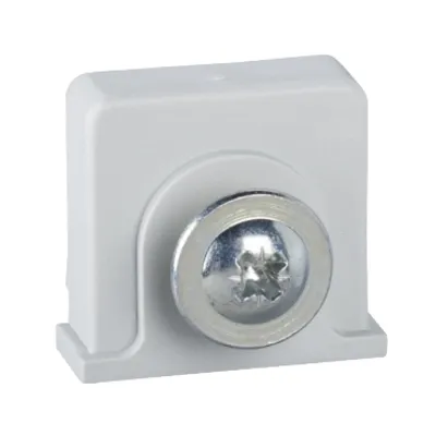 plastic nut and self taping screw placed in the notches of PLM for DIN rail