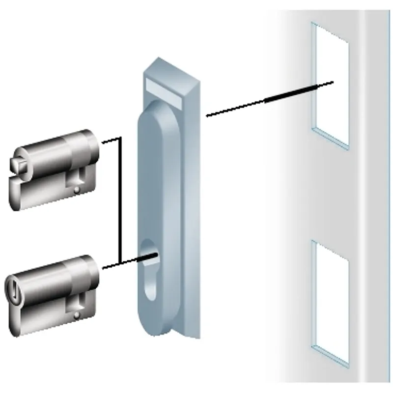 Universal enclosures accessory, Insert for retractable handle, 5 mm double bar lock