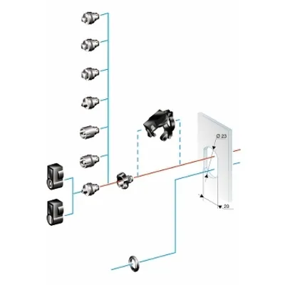 5mm double bar insert for large escucheon (without handle)