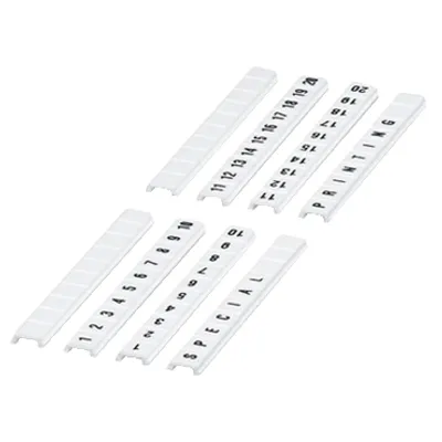 Marking strip, Linergy TR, clip in type, flat, 5mm, printed characters 31 to 40, printed horizontal, white, Set of 10