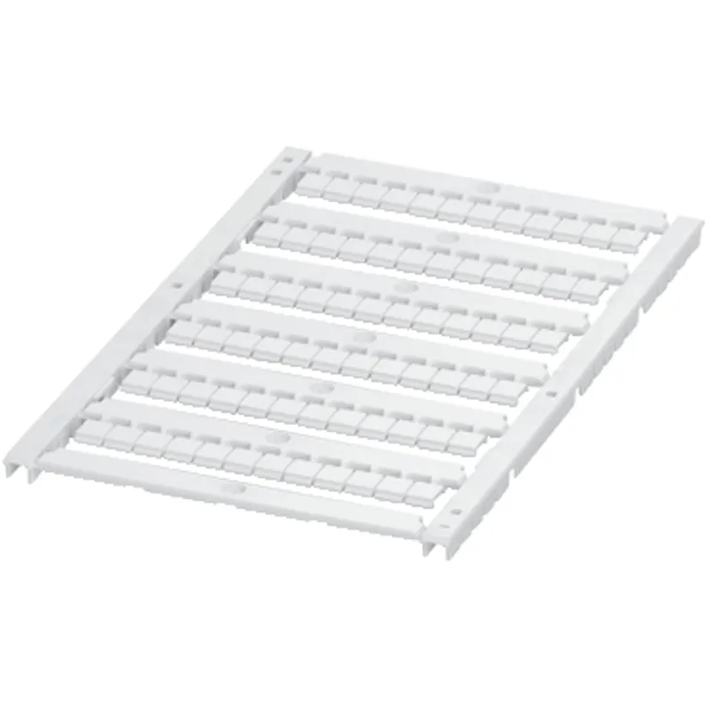 Marking card, Linergy TR, flat, 5mm, unprinted with 6 strips, 72 characters, White, set of 10
