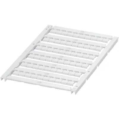 Marking card, Linergy TR, flat, 6mm, unprinted with 6 strips, 60 characters, White, set of 10