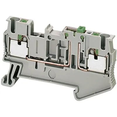 Terminal block, Linergy TR, grey, 2.5mm², push-in type, knife disconnect, 2 points, set of 50