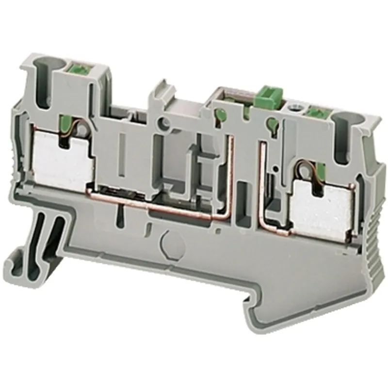 Terminal block, Linergy TR, grey, 2.5mm², push-in type, knife disconnect, 2 points, set of 50