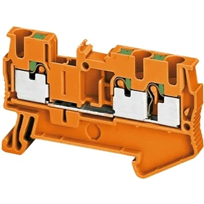 Terminal block, Linergy TR, push-in type, feed through, 3 points, 2.5mm², orange, set of 50