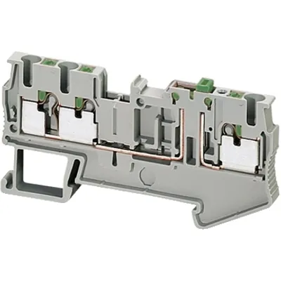 Terminal block, Linergy TR, grey, 2.5mm², push-in type, knife disconnect, 3 points, set of 50