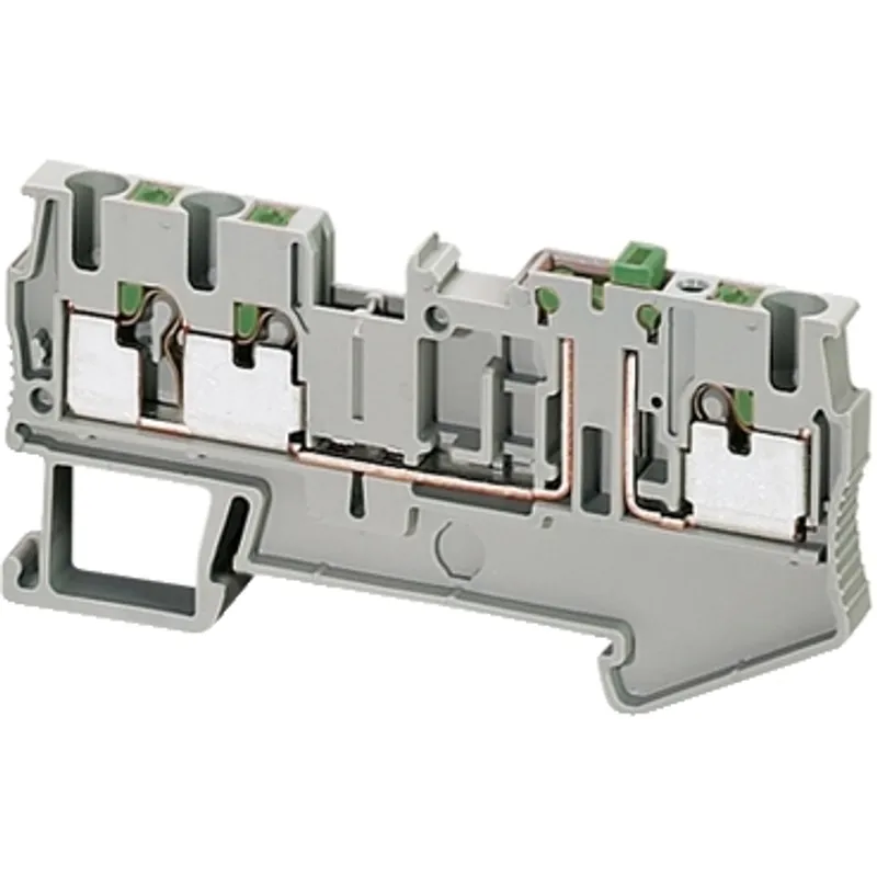 Terminal block, Linergy TR, grey, 2.5mm², push-in type, knife disconnect, 3 points, set of 50