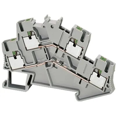 Terminal block, Linergy TR, push-in type, feed through, 2 level, 4 points, 2.5mm², grey, set of 50