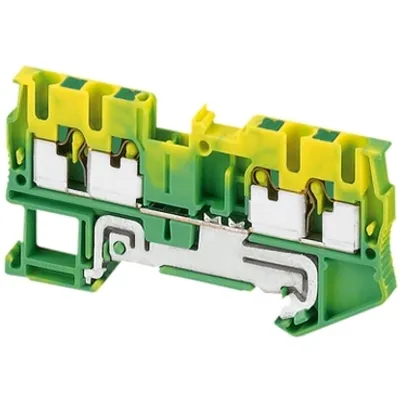 Terminal block, Linergy TR, push-in type, protective earth, 4 points, 2.5mm², green-yellow, set of 50
