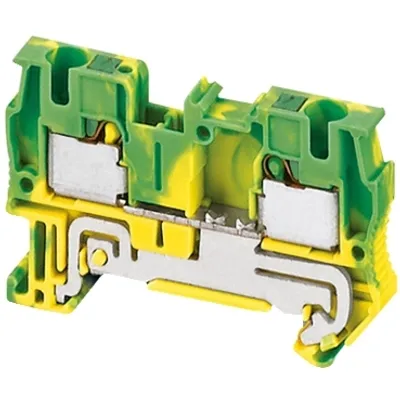 Terminal block, Linergy TR, push-in type, 2 points, 4mm², feed through, grounded, green-yellow, set of 50