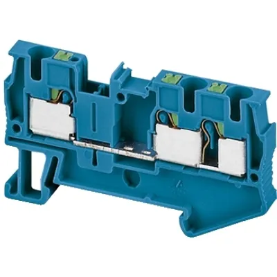 Terminal block, Linergy TR, push-in type, feed through, 3 points, 4mm², blue, set of 50
