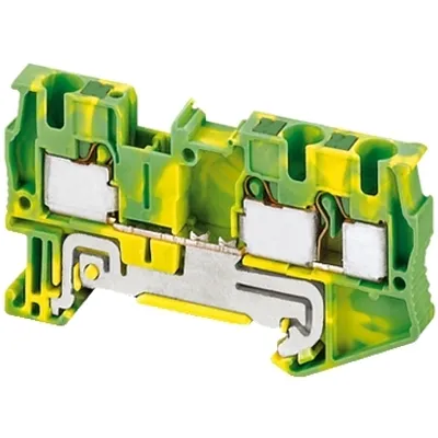 Terminal block, Linergy TR, push-in type, protective earth, 3 points, 4mm², green-yellow, set of 50
