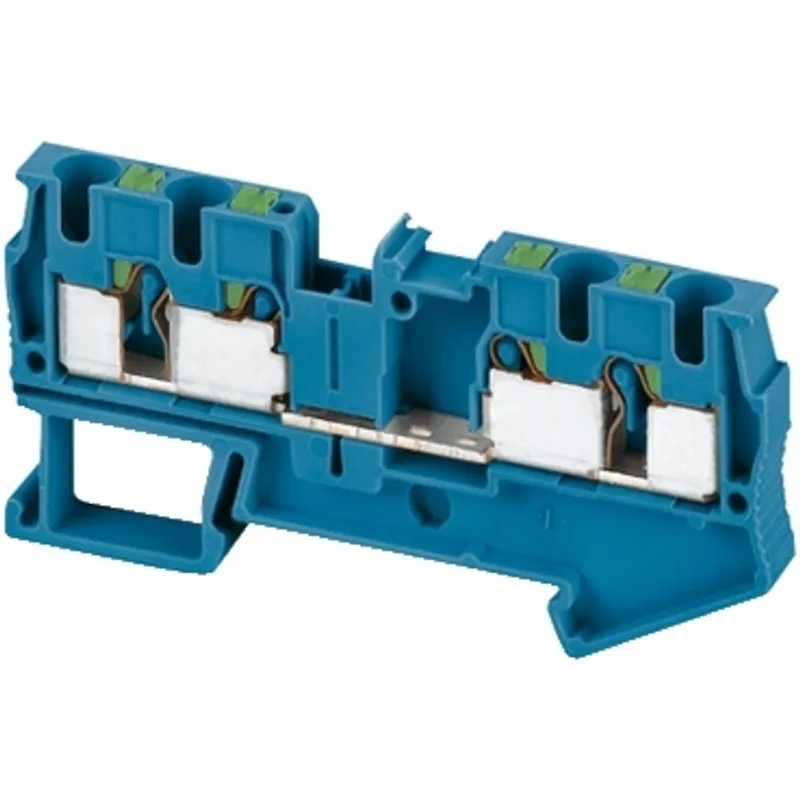 Terminal block, Linergy TR, push-in type, feed through, 4 points, 4mm², blue, set of 50