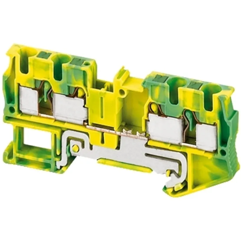 Terminal block, Linergy TR, push-in type, protective earth, 4 points, 4mm², green-yellow, set of 50