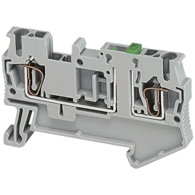 Terminal block, Linergy TR, spring type, knife disconnect, 2 points, 2.5mm², grey