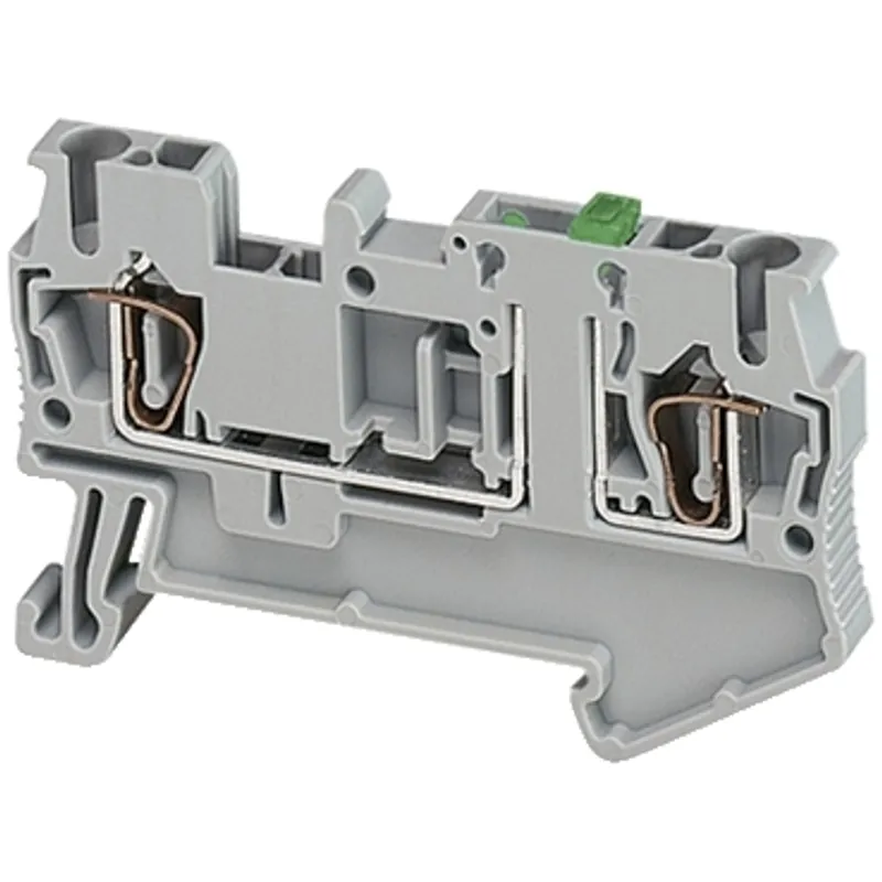 Terminal block, Linergy TR, spring type, knife disconnect, 2 points, 2.5mm², grey
