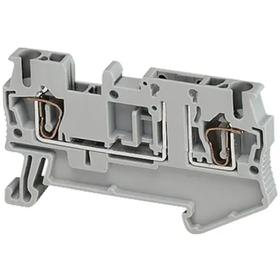 Terminal block, spring type, Linergy TR, Removable carrier disconnect, 2 points, 2.5mm², grey