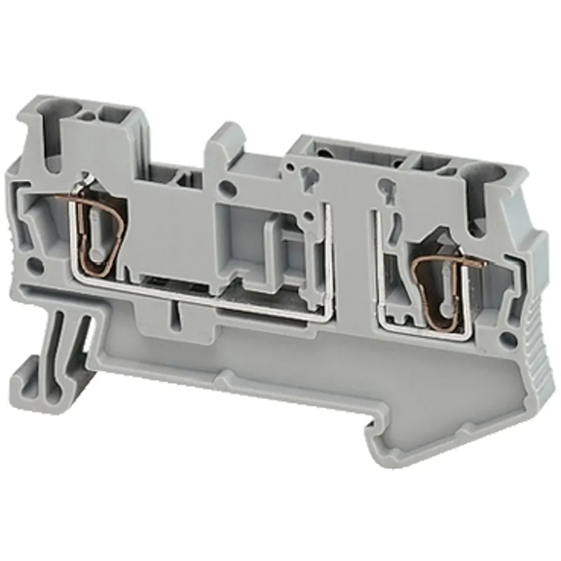 Terminal block, spring type, Linergy TR, Removable carrier disconnect, 2 points, 2.5mm², grey