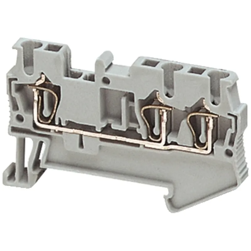 Terminal block, Linergy TR, spring type, feed through, 3 points, 2.5mm², grey, set of 50