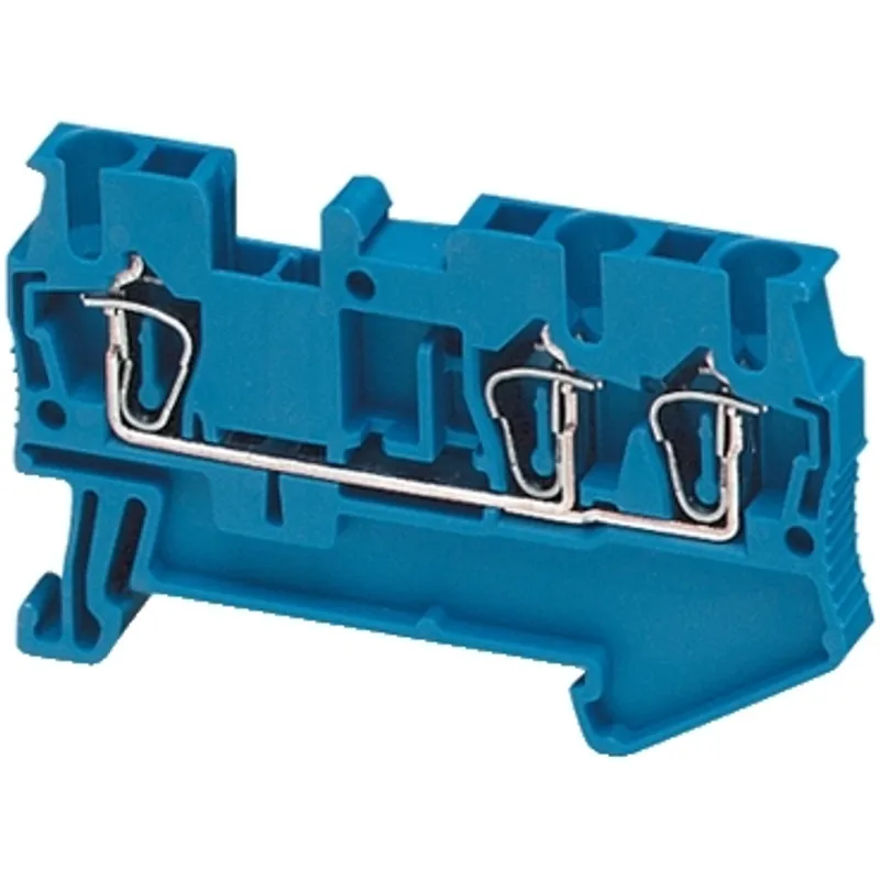 Terminal block, Linergy TR, spring type, feed through, 3 points, 2.5mm², blue, set of 50