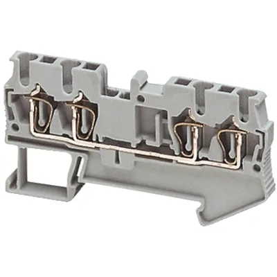 Terminal block, Linergy TR, spring type, feed through, 4 points, 2.5mm², grey, set of 50