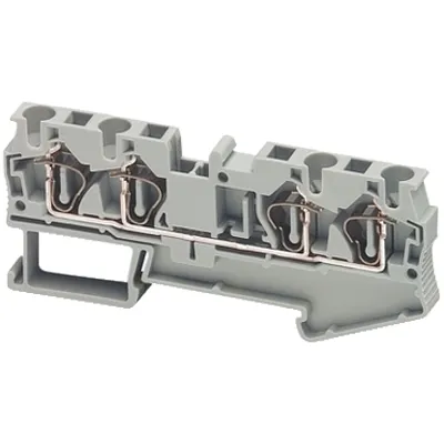 Terminal block, Linergy TR, spring type, feed through, 4 points, 4mm², grey, set of 50