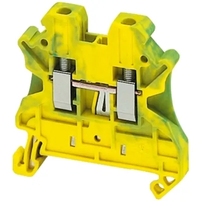Terminal block, Linergy TR, green-yellow, 2.5mm², protective earth, 2 points, Set of 50