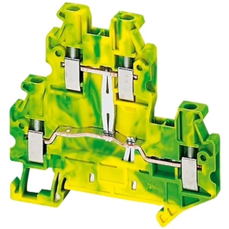 Terminal block, Linergy TR, green-yellow, 2.5mm², 2 level connt, protective earth, 4 points, Set of 50