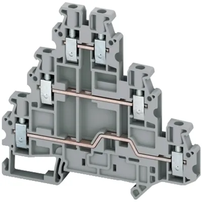 Terminal block, Linergy TR, grey, 2.5mm², 3 levels connected, 6 points, set of 10