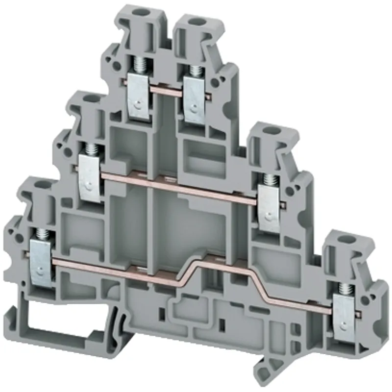 Terminal block, Linergy TR, grey, 2.5mm², 3 levels connected, 6 points, set of 10