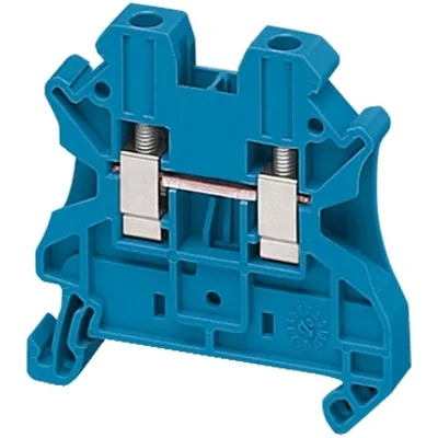 Terminal block, Linergy TR, blue, 4mm², passthrough, 3 points, set of 10