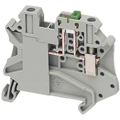 Terminal block, Linergy TR, screw type, knife disconnect, 2 points, 4mm², grey
