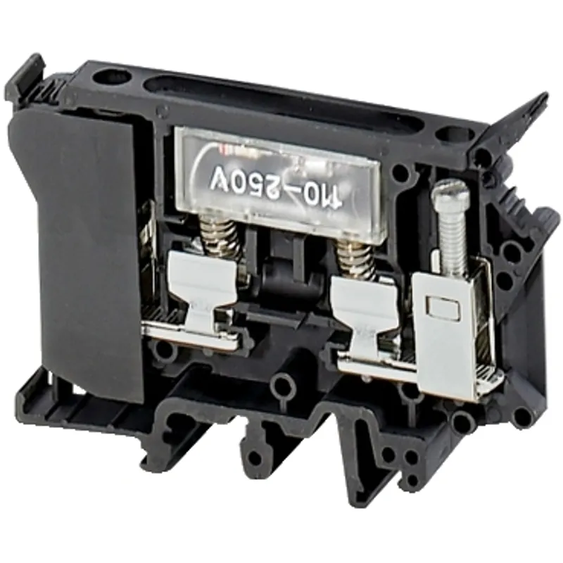 Terminal block, Linergy TR, fused disconnect type, for 6.3x32mm fuse, with led 110 to 250V, 2 points, 4mm², black