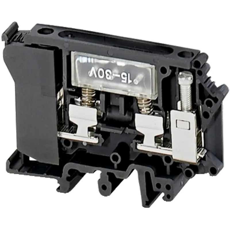 Terminal block, Linergy TR, fused disconnect type, for 6.3x32mm fuse, with light indicator 12 to 30V, black