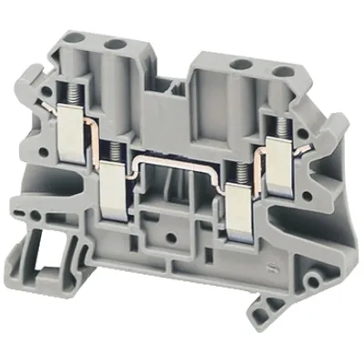 Terminal block, Linergy TR, grey, 4mm², passthrough, 4 points, set of 10