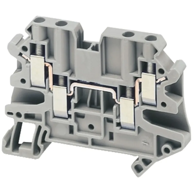 Terminal block, Linergy TR, grey, 4mm², passthrough, 4 points, set of 10