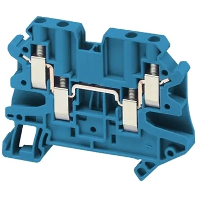 Terminal block, Linergy TR, screw type, feed through, 4 points, 4mm², blue, set of 50