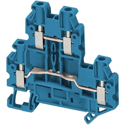 Terminal block, Linergy TR, blue, 4mm², double level, 4 points, set of 10