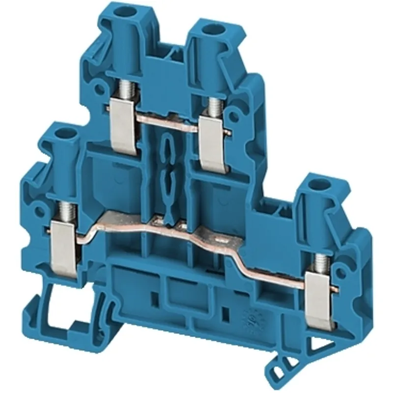 Terminal block, Linergy TR, blue, 4mm², double level, 4 points, set of 10