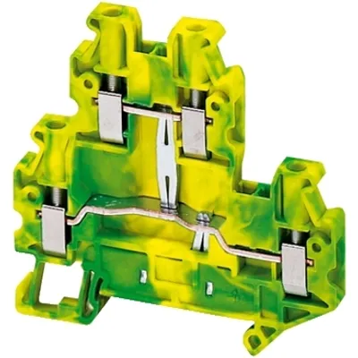 Terminal block, Linergy TR, green-yellow, 4mm², 2 level connt, protective earth, 4 points, Set of 50