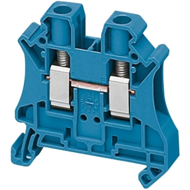 Terminal block, Linergy TR, screw type, feed through, 2 points, 6mm², blue, set of 50
