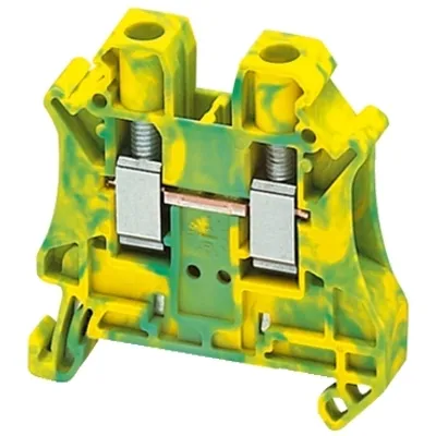 Terminal block, Linergy TR, green-yellow, 6mm², protective earth, 2 points, Set of 50