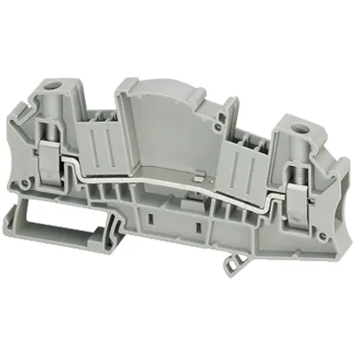 Terminal block, Linergy TR, screw type, feed through, 2 points, 6mm², measuring transducer, grey