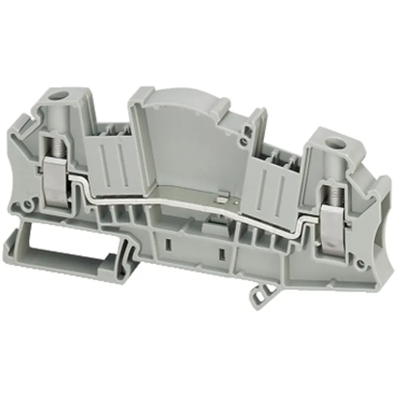 Terminal block, Linergy TR, screw type, feed through, 2 points, 6mm², measuring transducer, grey