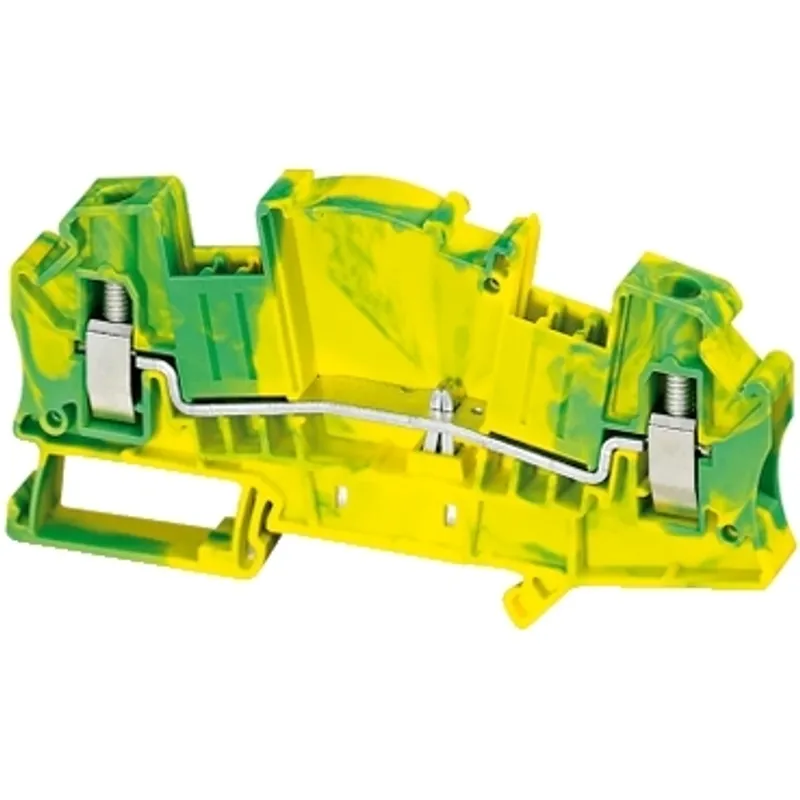 Terminal block, Linergy TR, screw type, protective earth, 2 points, 6mm², measuring transducer, grey