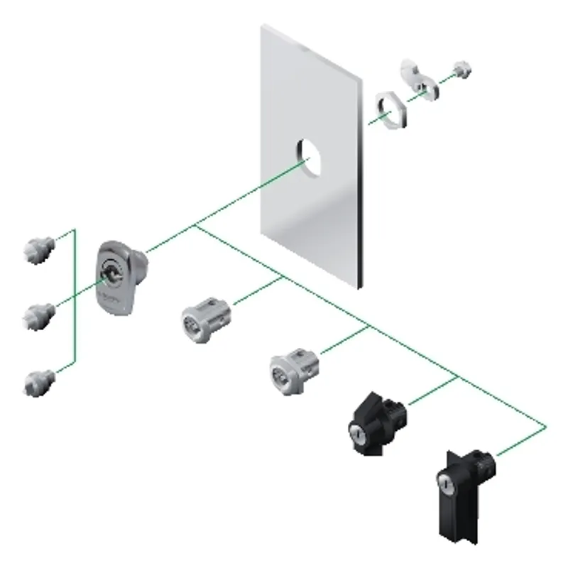 Triangular male lock insert 8mm for PanelSeT S3X enclosure, 100% stainless steel — photo 2 of 2