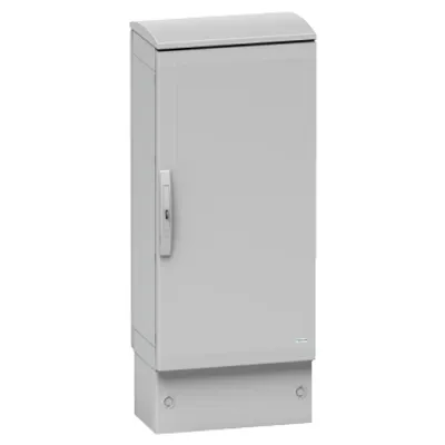 Polyester glassreinf. plinth for encl. PLA(T)126 front opening IP44-IK10 RAL7035