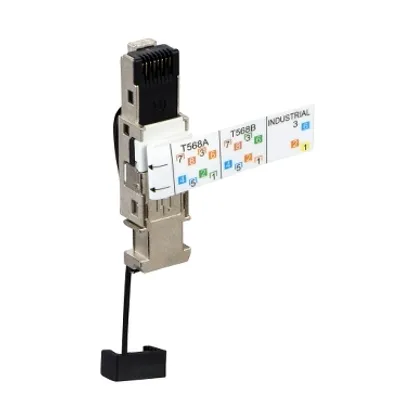 connector, Modicon Networking, rugged RJ45 connector, field assembled, package of 10 connectors