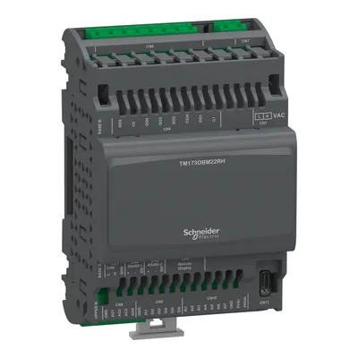 Controller, Modicon M171/M172/M173, optimized display, 22 IO, 2 RS485, 230V AC