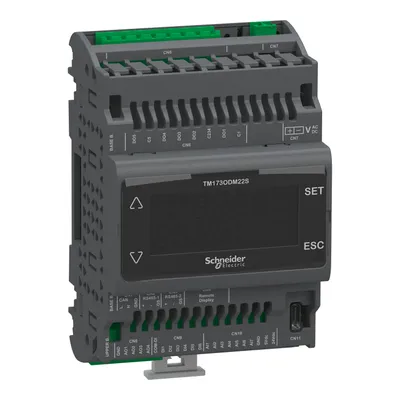 Controller, Modicon M171/M172/M173, optimized display, 22 IO, 2 RS485, solid state relay